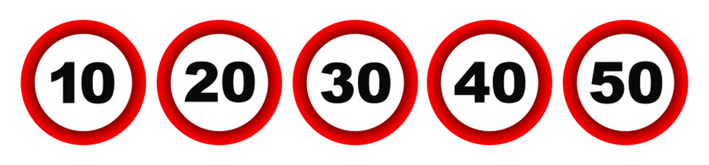 speed limit sign	 - obrazy, fototapety, plakaty