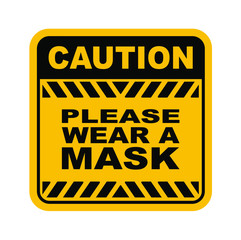 please wear a mask sign vector
