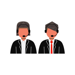 Operator employee male and female character illustration vector isolated on white background