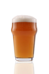 Glass of beer isolated on white