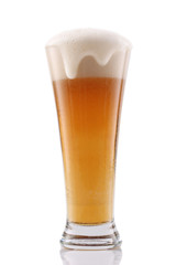 Glass of beer isolated on white