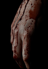 hand with blood