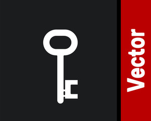 White House key icon isolated on black background. Vector