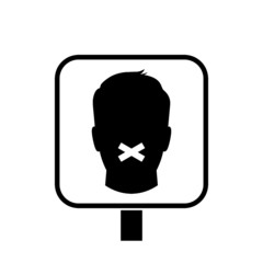 Simple illustration of silence icon for web design isolated on white background