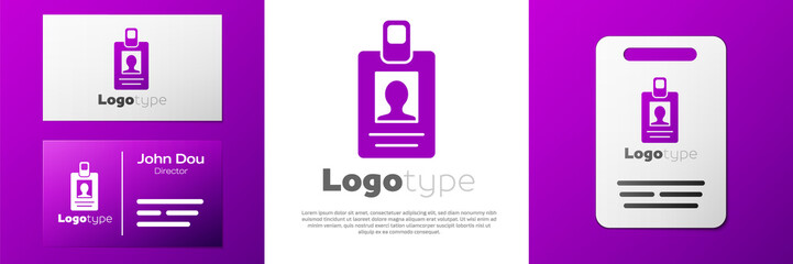 Logotype Identification badge icon isolated on white background. It can be used for presentation, identity of the company, advertising. Logo design template element. Vector