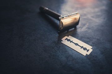 razor on a slate background