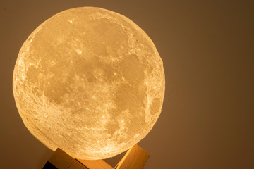 Moon lamp on the table 