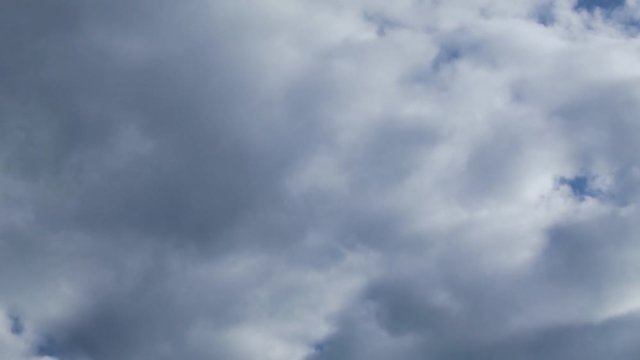Beautiful sky with high white clouds timelapse footage, blue cloudscape moody sky natural background