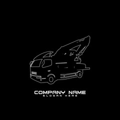 truck illustration silhouette abstract logo template vector, cargo logo, delivery cargo trucks, Logistic logo pack