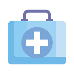 first aid kit on white background, health, help and medical concept vector illustration design
