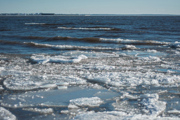 winter landscape with sea