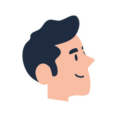 head of young man isolated icon vector illustration design