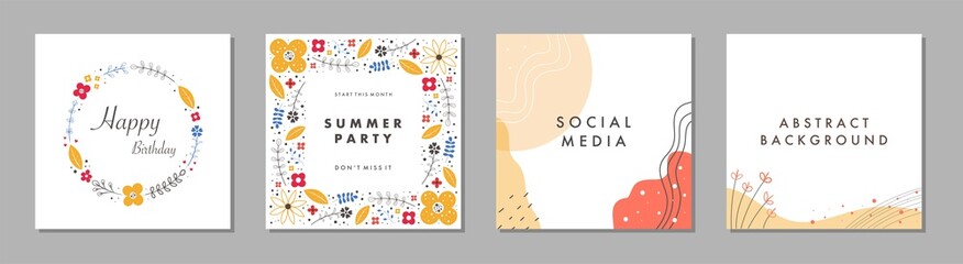 Sale square banner template for social media posts, mobile apps, banners design and web/internet ads. Trendy abstract square template with colorful concept.