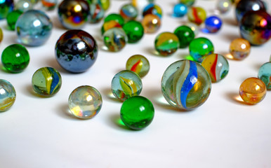 glass balls of various colors and sizes
