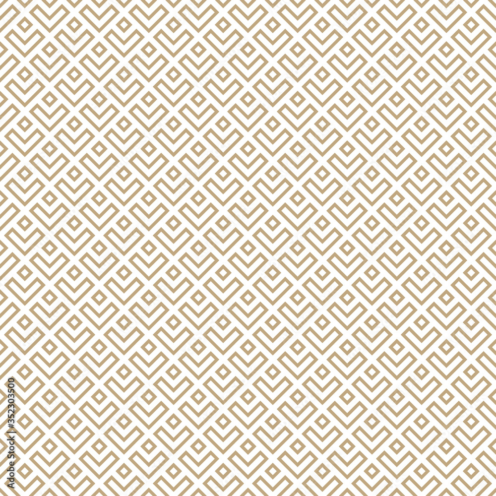 Poster Seamless simple gold geometric pattern. Vector linear modern texture.