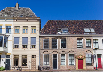 Fototapeta na wymiar Old houses at the central market square in Kampen, Netherlands