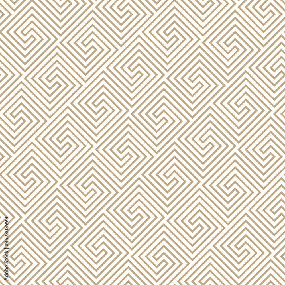 Aufkleber Seamless simple gold geometric pattern. Vector linear modern texture.