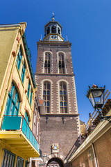 New clock tower in historic city Kampen, Netherlands
