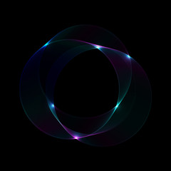 Vector abstract color glowing circle on a black background