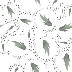 Fototapeta na wymiar Abstract seamless pattern with tropical leaves. Vector template.