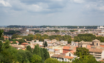 Fototapeta na wymiar Rome center cityscapes views from the hill of Janiculum.