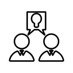 Brainstorming icon. Generating creative idea symbol. Discussing opinions illustration for perfect web and mobile design.