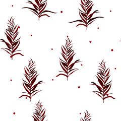 Abstract seamless pattern with tropical leaves. Vector template.