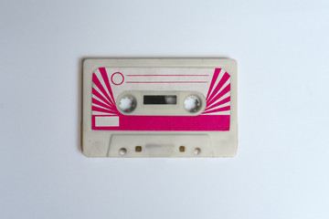 Obraz premium Cassette tape isolated on a white background