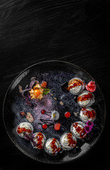 sushi roll with fish in plate