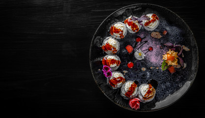 sushi roll with fish in plate