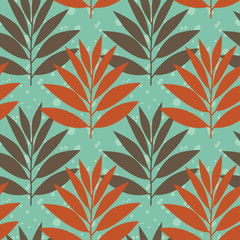 seamless repeating pattern with plants. vector illustration