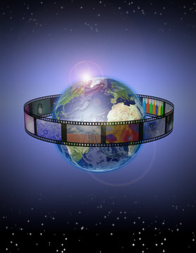 Reel of film around the world