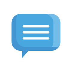 chat message in speech bubble, on white background in rectangle shape vector illustration design