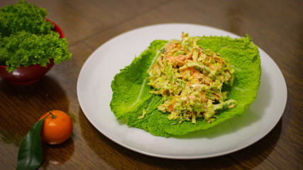 Cooked delicious salad of such ingredients