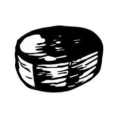 Slices bananas fruits for cuisine design or food product packaging, wrapper. Hand drawn Illustration in vector. Isolated on white background.