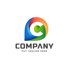Obraz premium Messaging chat company logo template