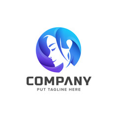 Colorful Beauty feminine logo for company