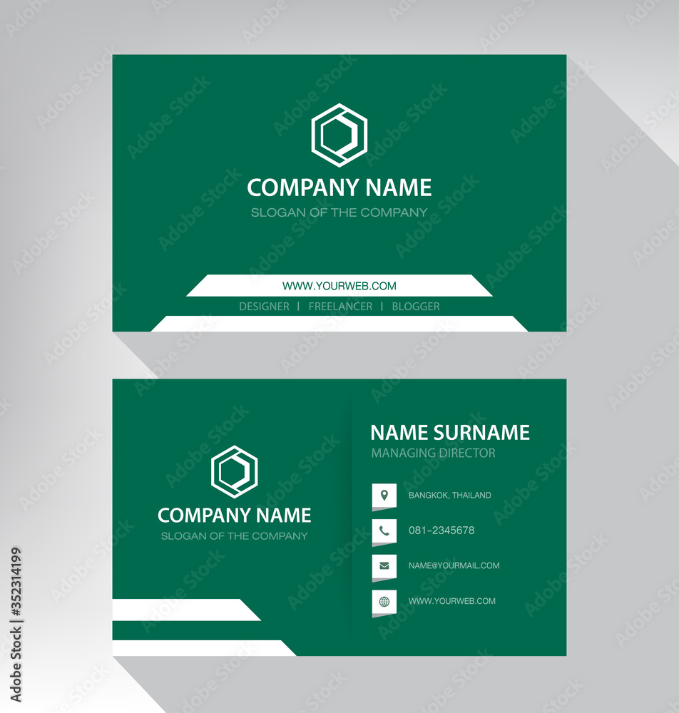 Canvas Prints modern. vector business card template. design green and white color