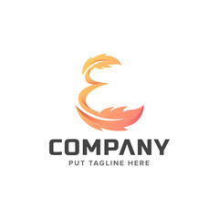 Creative feather law logo template for company