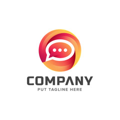 Colorful Messaging chat company logo template