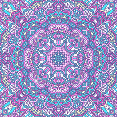 Abstract festive colorful floral mandala vector ethnic boho pattern