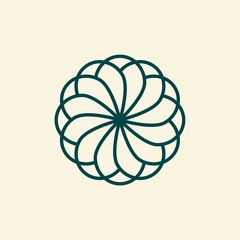 Modern Geometric Flower Logo Design
