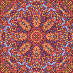 Abstract mandala vector seamless pattern floral design colorful ornament stylish element
