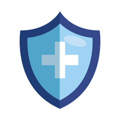 protect guard shield, with cross symbol vector illustration design