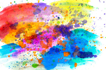 Abstract colorful multi-colored watercolor background