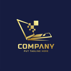 colorful technology computer logo template for company