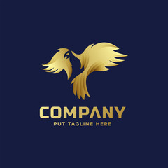 Premium luxury bird flying logo template