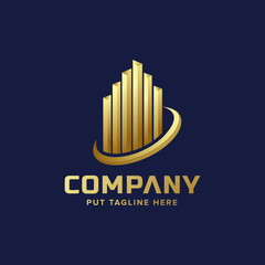 Premium building tower logo template for business