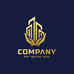 Premium building tower logo template for business
