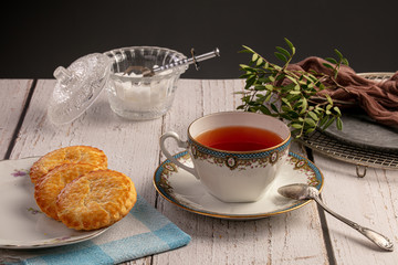 Cup of tea with biscuits